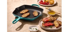 Koekenpangrill Vierkante Gietijzeren 26 cm Riviera Blauw