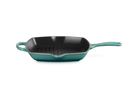 Poêle en Fonte Emaillée Skillet Grill Carré 26 cm Bleu Riviera 