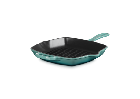Koekenpangrill Vierkante Gietijzeren 26 cm Riviera Blauw