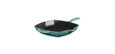 Koekenpangrill Vierkante Gietijzeren 26 cm Riviera Blauw