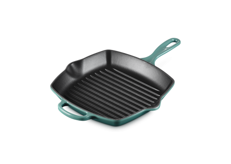 Koekenpangrill Vierkante Gietijzeren 26 cm Riviera Blauw