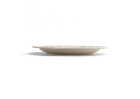 Copenhague Keramisch Bord Glanzend Emaille Crème Wit en Blauw 27cm