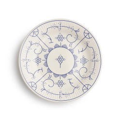 Copenhague Keramisch Soepbord Glanzend Emaille Crème Wit en Blauw 24,5