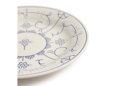 Copenhague Keramisch Soepbord Glanzend Emaille Crème Wit en Blauw 24,5