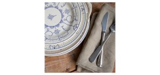Copenhague Keramisch Soepbord Glanzend Emaille Crème Wit en Blauw 24,5