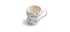 Copenhague Mug Céramique Email Brillant Blanc Crème Bleu avec Anse 28