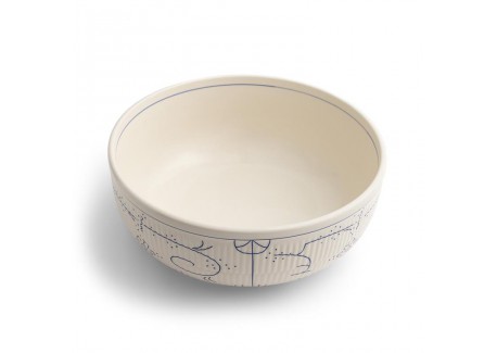 Copenhague Saladier Rond Céramique Email Brillant 2 L 26 cm Blanc Crèm