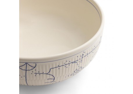 Copenhague Saladier Rond Céramique Email Brillant 2 L 26 cm Blanc Crèm