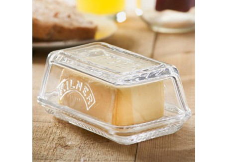 Beurrier en Verre Transparent 10x17x7 cm (250 g de Beurre)