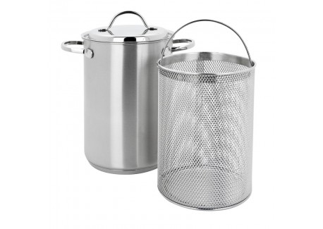 Specialties 3 Aspergekoker van Mat RVS met Mandje 16 cm 4,5 l