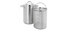 Specialties 3 Aspergekoker van Mat RVS met Mandje 16 cm 4,5 l