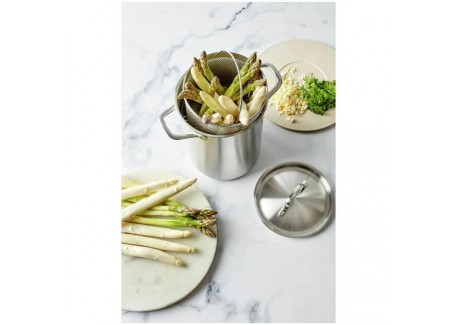 Specialties 3 Cocotte à Asperges en Inox Mat avec Panier 16 cm 4,5 L