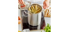 Specialties 3 Aspergekoker van Mat RVS met Mandje 16 cm 4,5 l