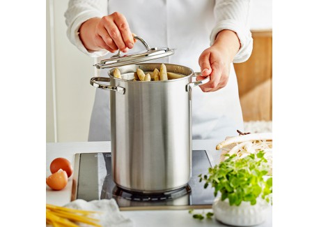 Specialties 3 Cocotte à Asperges en Inox Mat avec Panier 16 cm 4,5 L