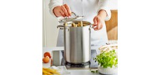 Specialties 3 Aspergekoker van Mat RVS met Mandje 16 cm 4,5 l