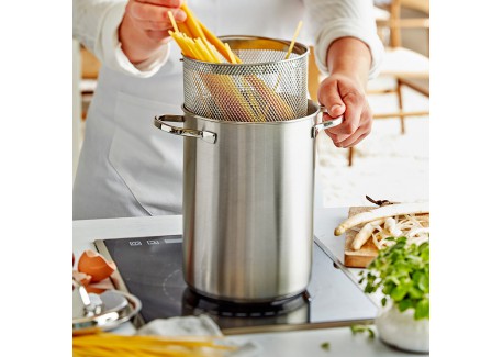 Specialties 3 Aspergekoker van Mat RVS met Mandje 16 cm 4,5 l