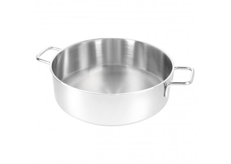 Apollo 7 Casserole Basse Inox avec Couvercle en Verre 24 cm 