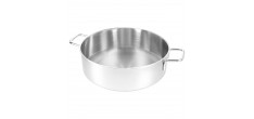 Apollo 7 Lage Kookpot RVS met Glazen Deksel 24 cm