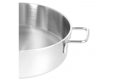 Apollo 7 Casserole Basse Inox avec Couvercle en Verre 24 cm 