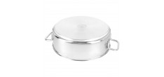 Apollo 7 Casserole Basse Inox avec Couvercle en Verre 24 cm 