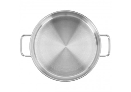 Apollo 7 Casserole Basse Inox avec Couvercle en Verre 24 cm 