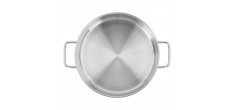 Apollo 7 Casserole Basse Inox avec Couvercle en Verre 24 cm 