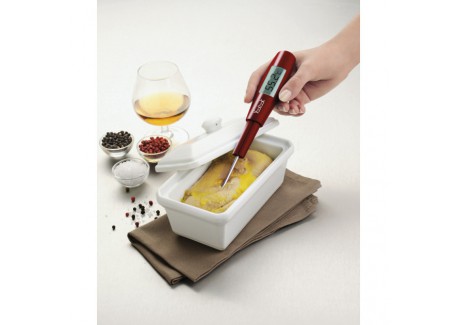 Thermomètre Spatule Cuillère 3-en-1 25 cm Rouge 