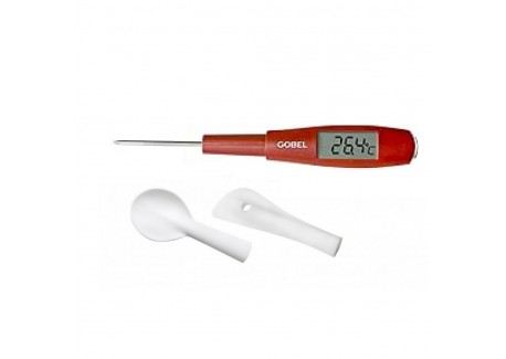 Thermomètre Spatule Cuillère 3-en-1 25 cm Rouge 