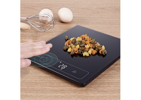 Balance de Cuisine Précision 15kg/1g Tare sans Contact Noire 24x20 cm