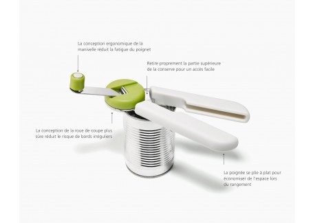 Goround Ouvre Boîte Manuel avec Manivelle Blanc et Vert 20 cm 