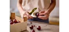 Tweezy Dénoyauteur Cerises Olives et Equeuteur à Fraises 3 en 1 Vert 1