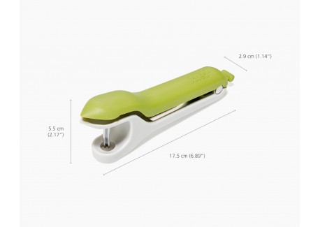 Tweezy Dénoyauteur Cerises Olives et Equeuteur à Fraises 3 en 1 Vert 1