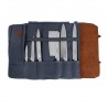 Voir la slide Chef Etui Couteaux Pliant Cuir et Toile 9 Compartiments Bleu Marine 38