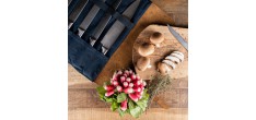 Chef Messen Foedraal van Leer en Stof met 9 Vakken Marineblauw 38x37 c