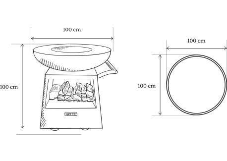 Nomad Brasero Plancha Cortenstaal 100 cm Zwart