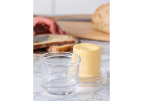 Beurrier Breton à Eau Verre Transparent Rond 10x10x9 cm 