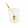 Voir la slide Ananas Verre à Eau Décor 3D 300 ml + Paille Réutilisable en Verre Jaun