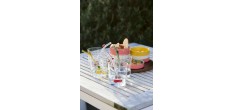 Ananas Verre à Eau Décor 3D 300 ml + Paille Réutilisable en Verre Jaun