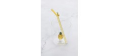 Ananas Verre à Eau Décor 3D 300 ml + Paille Réutilisable en Verre Jaun