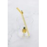 Zie dia Ananas Set Glas 300 ml + Herbruikbare Geel Glazen Drinkrietje