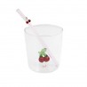 Voir la slide Cerise Verre à Eau Décor 3D 300 ml + Paille Réutilisable en Verre 