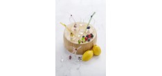 Cerise Verre à Eau Décor 3D 300 ml + Paille Réutilisable en Verre 