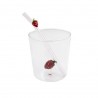 Voir la slide Fraise Verre à Eau Décor 3D 300 ml + Paille Réutilisable en Verre 