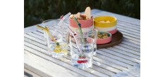 Aardbei Set Glas 300 ml + Herbruikbare Glazen Drinkrietje