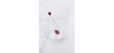 Fraise Verre à Eau Décor 3D 300 ml + Paille Réutilisable en Verre 