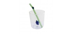Raisin Verre à Eau Décor 3D 300 ml + Paille Réutilisable en Verre Vert