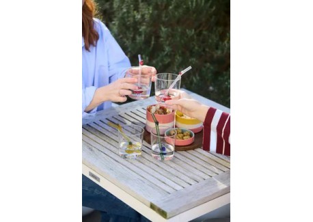Raisin Verre à Eau Décor 3D 300 ml + Paille Réutilisable en Verre Vert