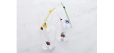 Druiven Set Glas 300 ml + Herbruikbare Groen Glazen Drinkrietje