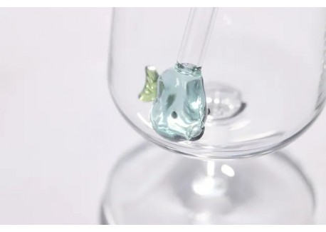 Pailles Réutilisables en Verre Motif Petit Poisson 2 pcs 20 cm + Goupi