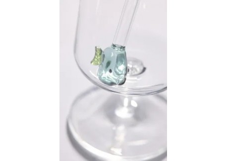 Pailles Réutilisables en Verre Motif Petit Poisson 2 pcs 20 cm + Goupi
